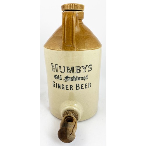 560 - PORTSMOUTH & GOSPORT MUMBYS FLAGON. 13.5ins tall. T.t., double sided transfer, wooden spigot, rear h... 