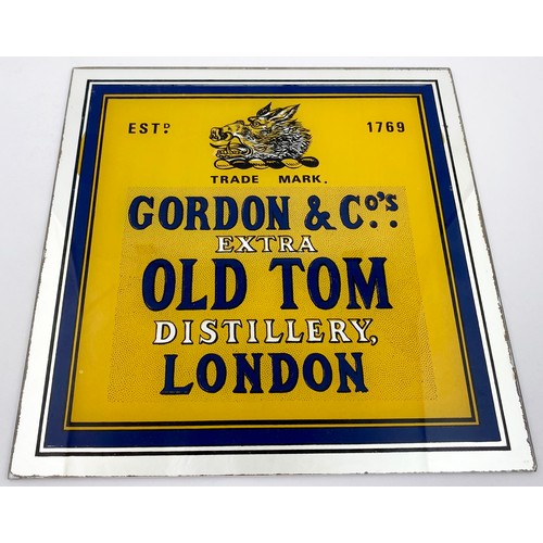 567 - GORDON & CO ADVERTISING MIRROR. 12ins diam. Bright colours, pict of hog t.m. to centre. Great condit... 