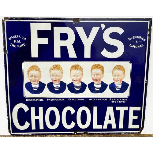 3 - FRYS FIVE BOYS CHOCOLATE ENAMEL SIGN. 36 x 30ins. An all time classic English enamel depicting the f... 