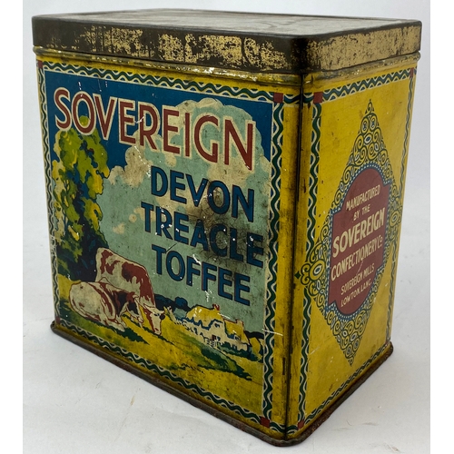 2 - SOVEREIGN DEVON TREACLE TOFFEE . 6.3 x 3.8 x 6.4ins. Similar front & rear pict. image - best side sh... 