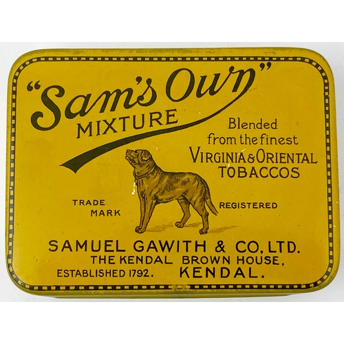 5 - SAMS OWN MIXTURE TOBACCO TIN KENDAL. 4.25 x 3.2 x 1.1ins. Another very good condition tin, some wear... 