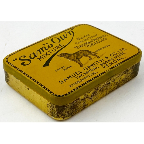 5 - SAMS OWN MIXTURE TOBACCO TIN KENDAL. 4.25 x 3.2 x 1.1ins. Another very good condition tin, some wear... 