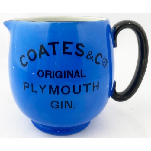 9 - COATES & CO PLYMOUTH GIN WATER JUG. 5ins tall. Double sided transfer with badge under pouring lip. M... 