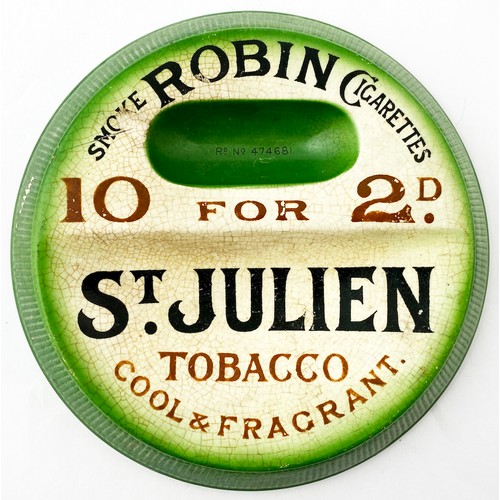 28 - ROBIN CIGARETTES ASHTRAY. 7.5ins diam. Several lines of writing to front. A & H Pemberton/ Liverpool... 