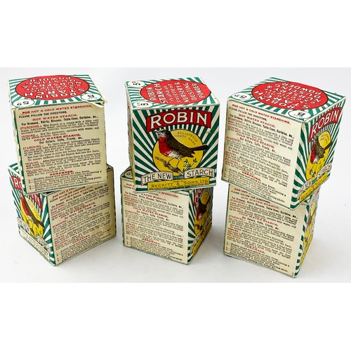 33 - ROBIN THE NEW STARCH ADVERTISING BOXES. 3 x 3.25ins. Multicoloured to all sides, directions to back.... 