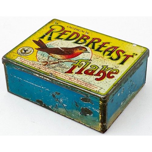 41 - REDBREAST FLAKE TIN. 2.5 x 3.25ins. Multicoloured with central pict. Surface scratches