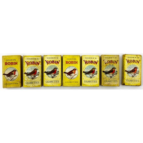 44 - ROBIN CIGARETTES PACKETS GROUP. Largest 5.25 x 3ins. Boxes & packets with various robin scenes plus ... 