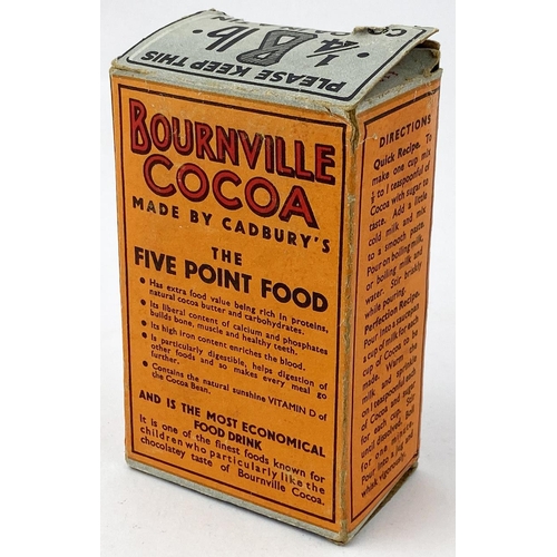 334 - BOURNVILLE COCOA GROUP. Five vesta tins plus cardboard cocoa box - 4ins tall (full, lid tear). Johnn... 