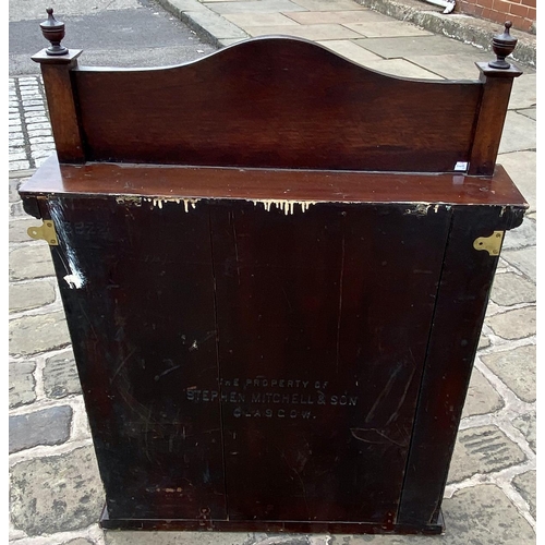 340 - MITCHELLS CIGARETTES SHOP VENDING CABINET. 36 x 27 x 6ins. A highly decorative narrow bodied , glass... 