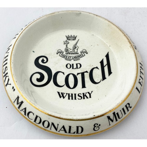 107 - MACDONALD & MUIR LEITH SCOTCH WHISKY ASHTRAY. 5.2ins diam. Dished centre, black outer letters & cent... 