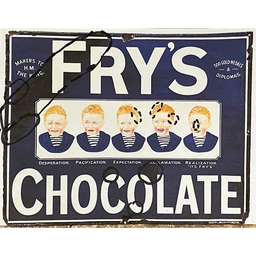 3 - FRYS FIVE BOYS CHOCOLATE ENAMEL SIGN. 36 x 30ins. An all time classic English enamel depicting the f... 