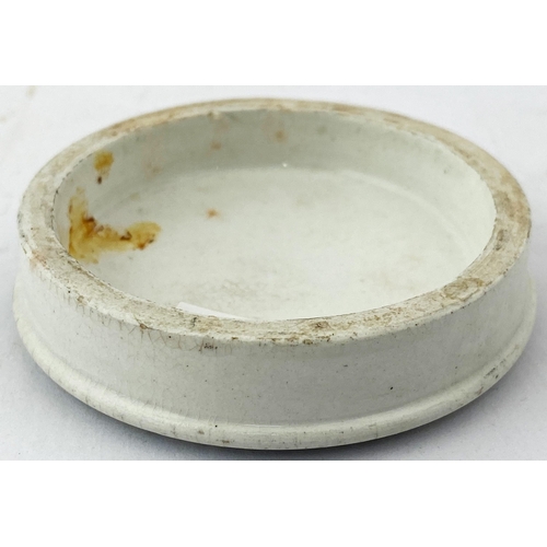 8 - EDINBURGH COLD CREAM POT LID. 2.6ins diam. S PURVES/ CHEMIST/ 48, HAYMARKET TERRACE/ FINEST ROSE/ CO... 