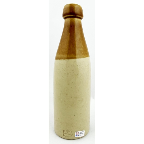 15 - FALKIRK GINGER BEER BOTTLE. 8.8ins tall, ch., t.t., screw top. Very impressive strong black transfer... 