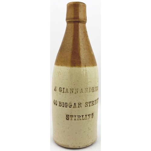 17 - STIRLING GINGER BEER BOTTLE. 9.3ins tall, ch., t.t., swing stopper closure. Three heavily impressed ... 