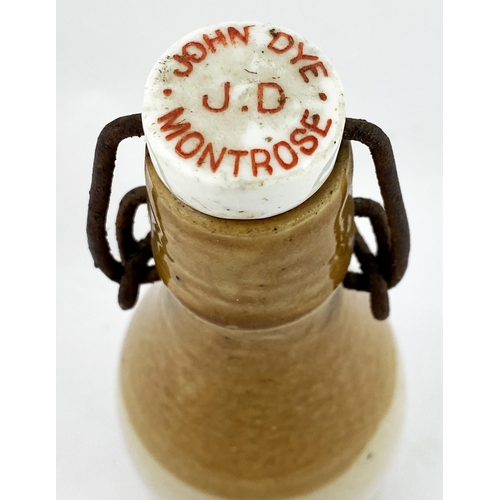 22 - MONTROSE GINGER BEER BOTTLE. 9ins tall, ch., original (transferred) intact swing stopper. JOHN DYE/ ... 