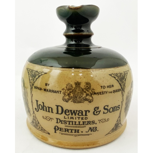 48 - JOHN DEWAR & SONS WHISKY JUG. (WG p53 B129). 5.5ins tall t.t., green top, rear handle. Two Robbie Bu... 