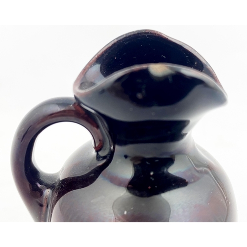 52 - WATCHMAN MINIATURE KINGSWARE WHISKY JUG. JL p53. 3.7ins tall. Cylindrical body form, well modelled &... 