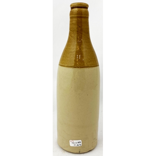 92 - MORPETH GINGER BEER BOTTLE. 8.4ins tall., t.t., c.c. Elaborate, very strong, black transfer, arch pi... 