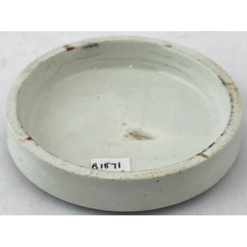 113 - EDINBURGH TOOTH PASTE POT LID. (APL p538) 3.4ins diam. H.C. BAILDON & SON... PRINCES ST. A superb an... 