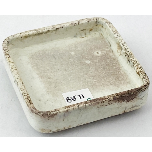 117 - TODMORDEN TOOTH PASTE POT LID. 2.4ins square. Very decorative outer border with ten lines of writing... 