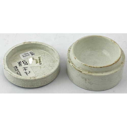 119 - COLWYN BAY TOOTH PASTE POT LID & BASE. 2.6ins diam. Delightful North Walian Dispensing Chemist lid &... 