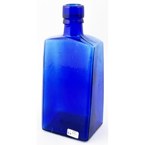 157 - PRICES PATENT CANDLE CO BOTTLE. 7.1ins tall. Classic wedge shaped bottle (for glycerine), cobalt blu... 