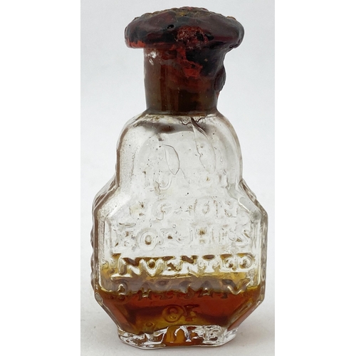 163 - ROBERT TURLINGTONS BALSAM OF LIFE BOTTLE. 2.6ins tall, lead glass. THE/ KINGS/ ROYALL/ PATENT/ GRANT... 