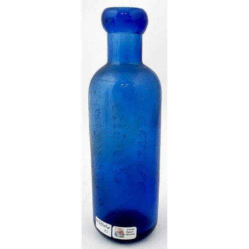 181 - NEWCASTLE BLUE CYLINDER BOTTLE. (p102 Nothing But the Blues)6.5ins tall. Upright 6oz size cobalt gla... 