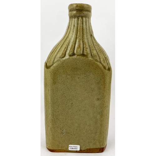 199 - WAINFLEET SLAB SEALED SPIRIT FLASK. 9ins tall, Fabulous classic rectangle lead-glazed slab-sealed st... 