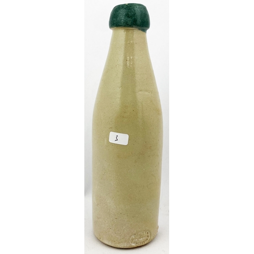 203 - ABERDEEN GINGER BEER BOTTLE. 8.9ins tall. ch., rare green top, SANG & CO 52 Albert street. p.m Bucha... 