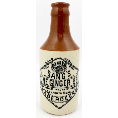 206 - ABERDEEN GINGER BEER BOTTLE. 6.1ins tall,. cc., t.t. SANGS STONE GINGER BEER / ABERDEEN. Nice clean... 