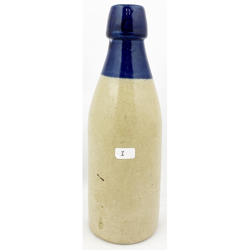 207 - GLASGOW GINGER BEER BOTTLE. 8.6ins tall, ch., blue top,. BALTIC BOTTLING STORE / OLD SCOTCH / GLASGO... 