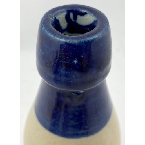 207 - GLASGOW GINGER BEER BOTTLE. 8.6ins tall, ch., blue top,. BALTIC BOTTLING STORE / OLD SCOTCH / GLASGO... 