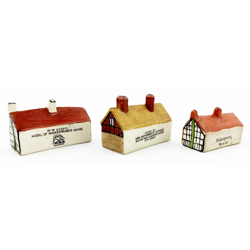 371 - MODEL HOUSES/ COTTAGE NIGHT LIGHTS. Largest 1.5ins. Porcelain models of Shakespeares house & Ann Hat... 