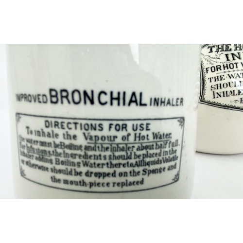 439 - INHALER TRIO. Tallest 10.5ins. Inc. THE HOUSEHOLD, DR NELSONS & IMPROVED BRONCHIAL. All with tubes. ... 