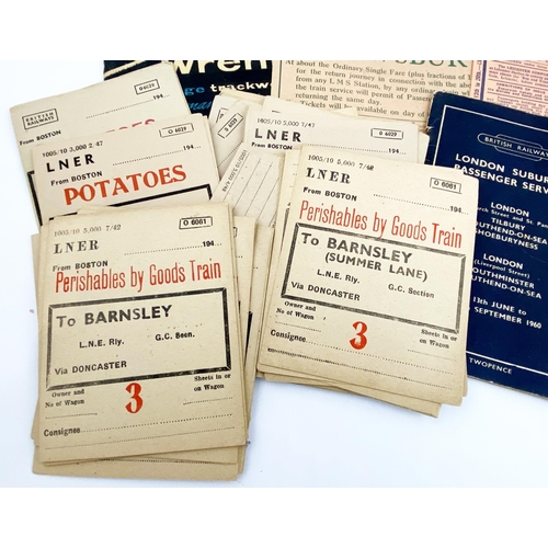 444 - RAILWAYANA EPHEMERA. Inc. Time tables, letters, books etc.