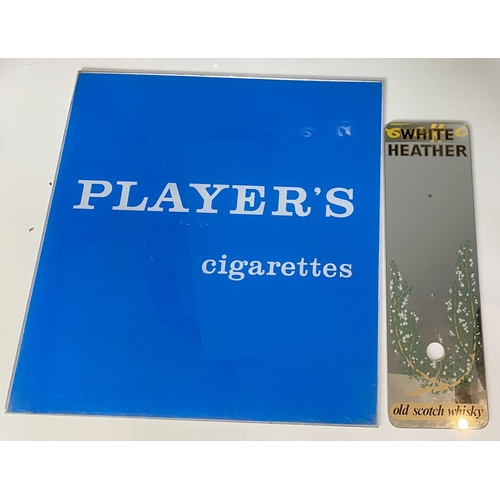 516 - ADVERTISING DUO. Largest 26 x 24ins. Perspex PLAYERS CIGARETTES sign & WHITE/ HEATHER/ OLD SCOTCH WH... 