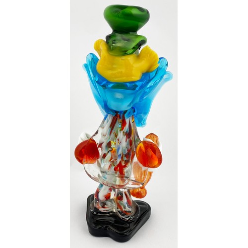 593 - MURANO GLASS CLOWN. 9ins tall. Colourful glass.