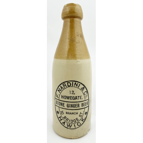 11 - HAWICK GINGER BEER BOTTLE. 8.6ins tall, ch., t.t., screw lip (nibbled all round). F NARDINI & CO/ 12... 
