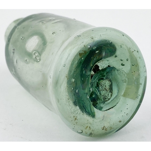 36 - FREE BLOWN APOTHECARY PHIAL. 2.75ins tall small cylinder similar to previous lot but wider bodied, d... 