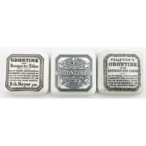 45 - PELLETIERS ODONTINE POT LID. 2.5ins diam. Square with pronounced rounded corners. Reinigen Der Zahne... 