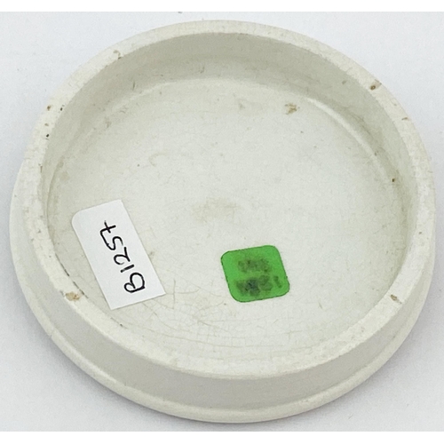 55 - WORCESTER CHERRY TOOTH PASTE POT LID. 3ins diam. Black transfer. ARECA NUT/ ANDERSON & VIRGO. Pin ho... 