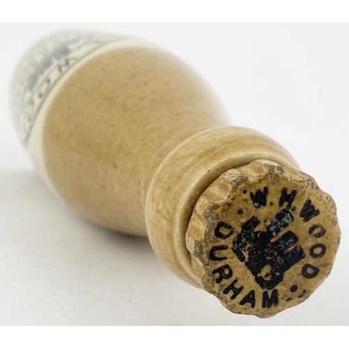 166 - DURHAM & SUNDERLAND GINGER BEER. 8.4ins tall, ch., t.t., screw lip with original transferred pottery... 