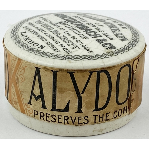 176 - BREIDENBACH & CO POT LID & BASE. 2.7ins diam. Black transfer with paper label to outer & base. PURE/... 