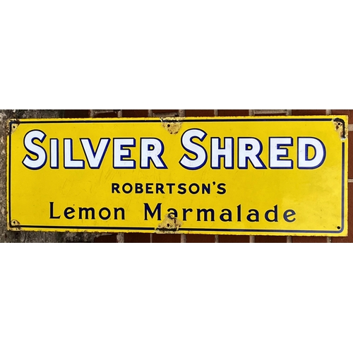 69 - ROBERTSONS SILVER SHRED ENAMEL SIGN. Good medium size enamel, overall bright, good sheen. Couple res... 