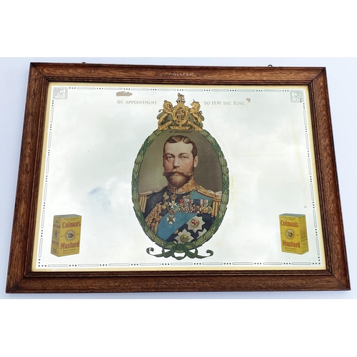 75 - COLMANS MUSTARD MIRROR IN ORIGINAL NAMED WOODEN FRAME. 34 x 25.4ins frame. Very impressive large siz... 