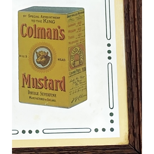 75 - COLMANS MUSTARD MIRROR IN ORIGINAL NAMED WOODEN FRAME. 34 x 25.4ins frame. Very impressive large siz... 