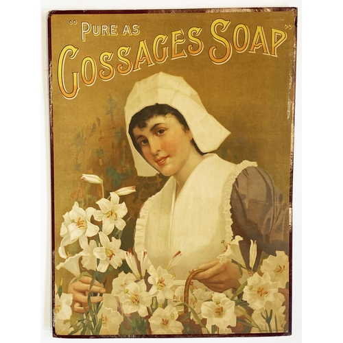 76 - GOSSAGES SOAP UNFRAMED SHOWCARD. 19.75 x 14.75ins.Subtly coloured image oflady with flowers etc. Som... 