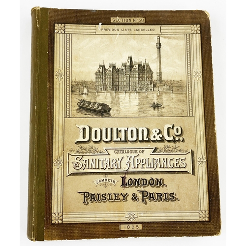 77 - DOULTON SANITARY APPLIANCES 1895 TRADE CATALOGUE. 9 x 11.2ins. Hard back profusely illustrated - an ... 