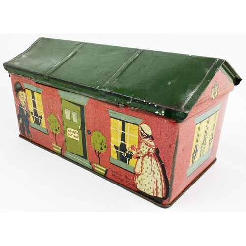 82 - SHARPS HOME MADE SUPER CREAM HOUSE SHAPED TIN. 10.6ins L, 5.4 W, 5 D. Shaped tin in the form of KREE... 